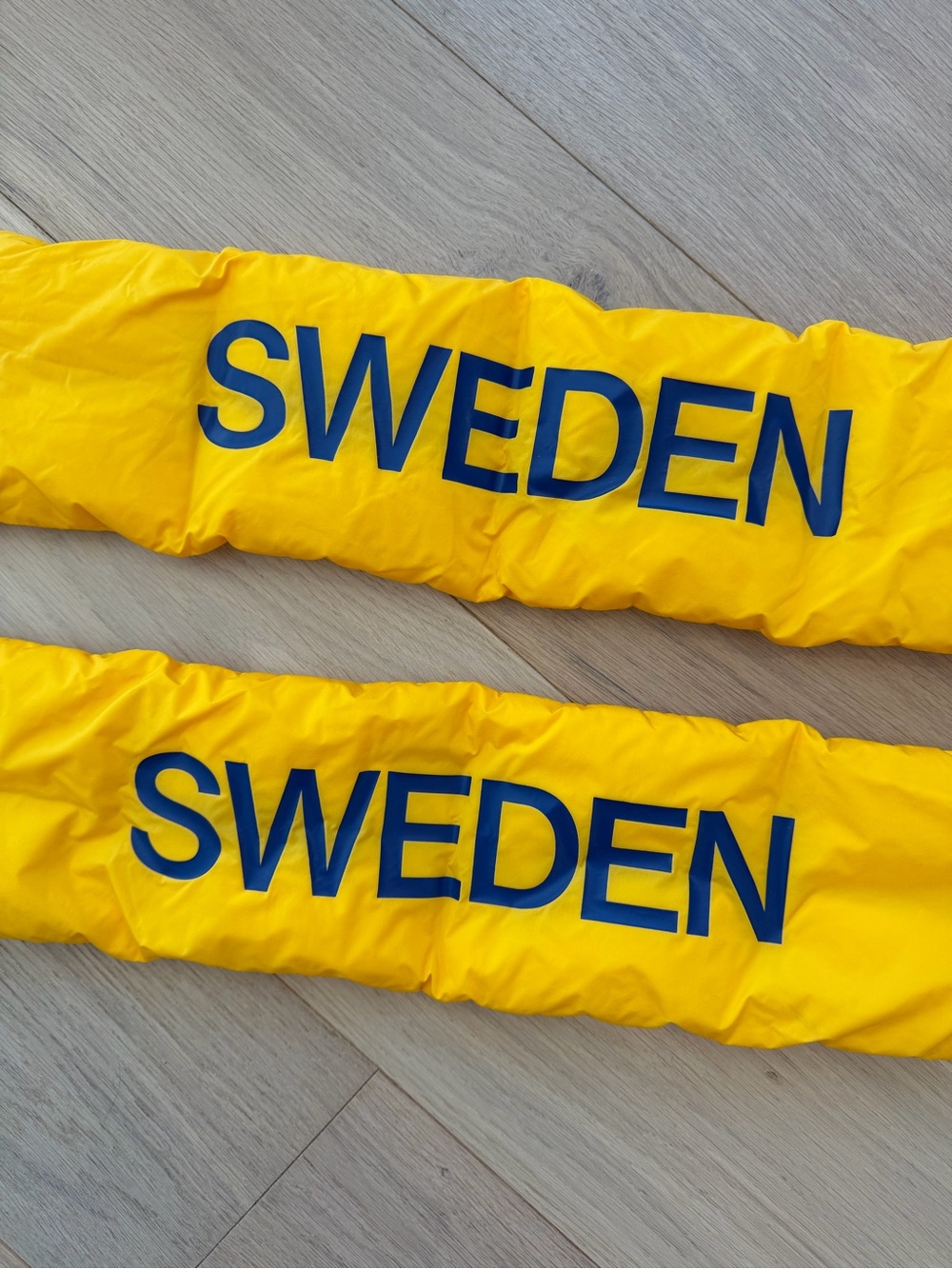World Cup! Lot of Two Yellow 'SWEDEN' Scarves by Uniqlo